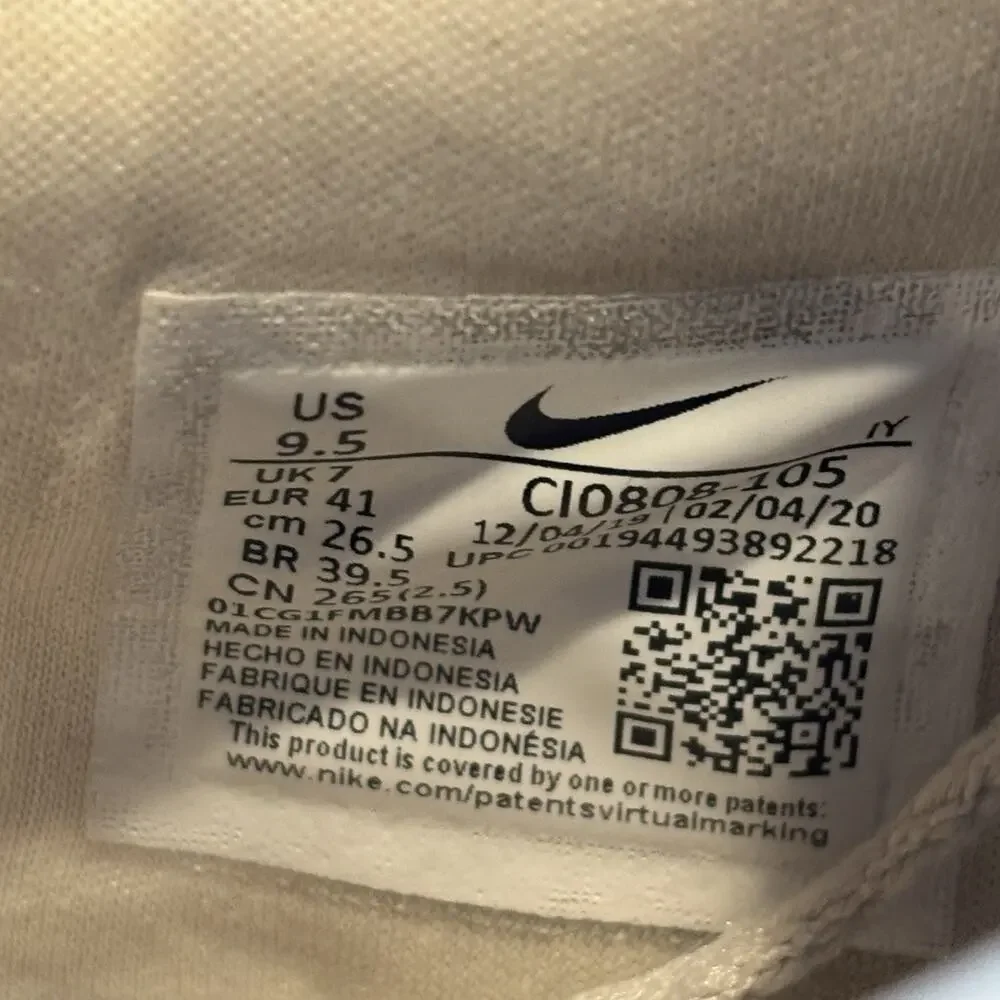 Nike Court Blanc Leather Sneakers Tan White Low Top Women's 9.5 Casual Shoes